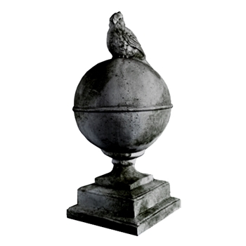 Bird/Globe Finial 9W/20H Soot