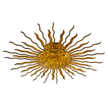 Flush Mount Re Sun Gilded Iron 22W/6Drop