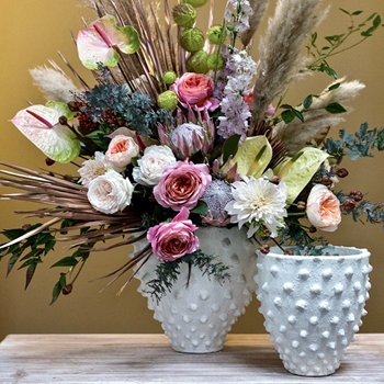 Vase - Zemora White Ceramic SMALL 9W/10H