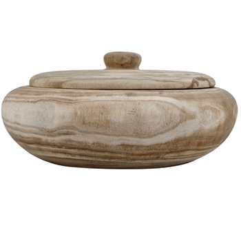 Container - Wooden Jar Box Container Lidded 11W/4H