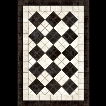 Floorcloth - Black & White Palatial #65  38W/56L