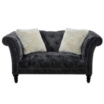 Settee - Hutton Graphite Velvet 69W/37D/33H
