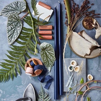 Candle - The Floral Society - Midnight Taper 18IN PAIR