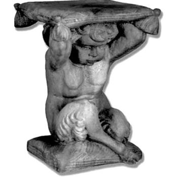 Stool - Garden Pan with Pillow 14W/14D/20H Soot