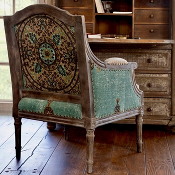 Bergere - Simone Verde Medalion 28W/32D/40H Back View