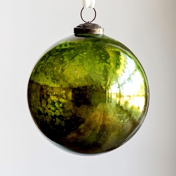 Globe - Mercury Glass Vintage Olive 5.5in