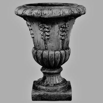 Urn - Six Sided 14W/18H Fiberstone Soot