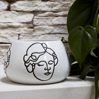 Vase - Shea Squat 5W/3H White/Black