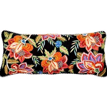 MacKenzie Childs Cushion - Jaipur Multi Black 36x16in Lumbar
