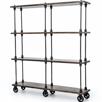 Etagere - Rockwell Castor 63W/14D/71H - Iron & Mango Wood