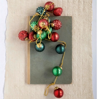 Garland - Kugel  Embossed Multi Red, Green, Teal 72in