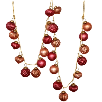 Garland - Kugel  Embossed Coral Tones 72in