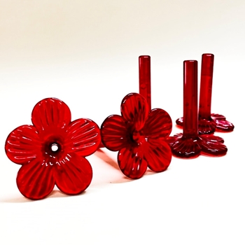 Hummingbird Feeder - Red Flower Feeder Tube Replacement Shatterproof Hard Resin