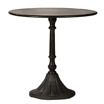 Bistro Table - Cowley Cast Iron Base Metal Top Patina Black 30W/29H