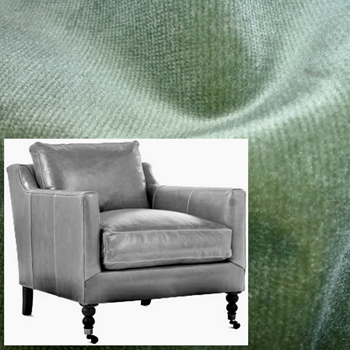Robin Bruce Madeline Armchair Olive Velvet 33W/36D/32H - 100% Polyester Velvet 100K DR,  Black Nickel Nails, Pewter Castors, Antique Black Leg finish.