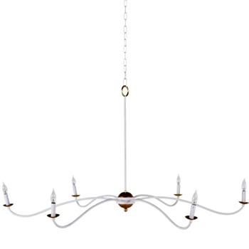Chandelier Irvine - 6 Arm White/Gold 62W/32H  6 Light