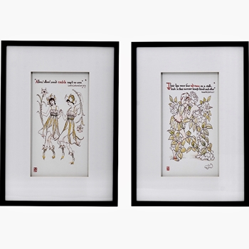 20W/28H Framed Glass Print - Flora Fairies III  2 Assorted Sold Individually