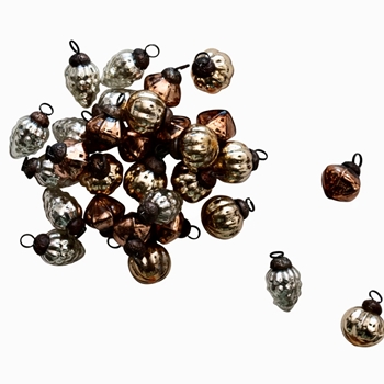 Kugel - Mini 1in Vintage  Copper, Gold & Silver  Box of 30