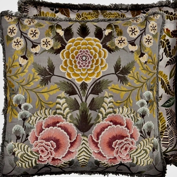 Designers Guild Cushion - Brocart Embroidered Sepia 20in SQ