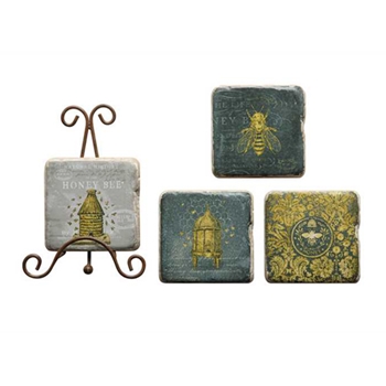 Honey Coaster/Stand Set