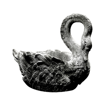 Swan Planter 28W/22H White Moss