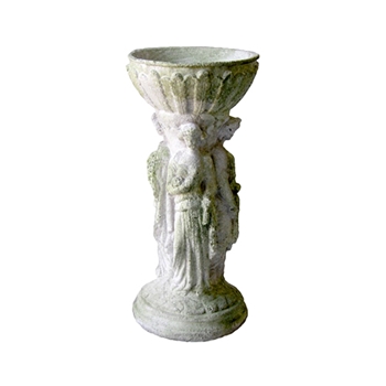 Urn Three Graces 8W/16H White Moss