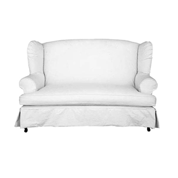 Wing Loveseat 65W/39D/42H White Denim