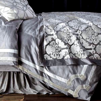 Lili Alessandra - Silver & Ivory Versailles Velvet Ribbon Duvet