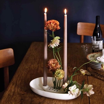 Candle - The Floral Society - Greige Taper 18IN PAIR