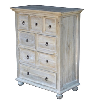 Chest - Dresser Cotton 32W/17D/39H 8 Drawer - Solid Cottonwood