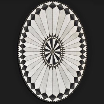 Floorcloth - #84  Charleston Oval 20W/30L