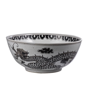 Bowl - Dragon Black & White SMALL 12W/5H