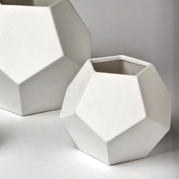 Vase - Facet White 7IN