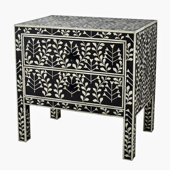 Chest - FernPattern Inlay Black & White 24W/16D/24H