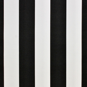 Outdoor Fabric - Cabana Black White 54W 3IN Repeat- High UV Fade Resistant, 100% Polyester, Mild Water-base cleaner.