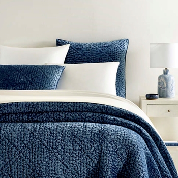 Pine Cone Hill - Parisienne Velvet Slate Blue Quilt King 110W/96L