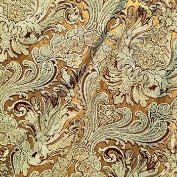 Chenille Jacquard - Balenciaga Mallard Teal - 55in, 67% Viscose, 33% Polyester, Repeat - 14H x 19V