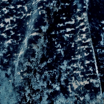 Chenille Velvet - Splendor Indigo Lagoon - 55in, 51K DR, 64%Polyester, 24%Rayon, 13%Linen, 100%Acrylic Backing, Repeat 27in Hor, 35in Vert