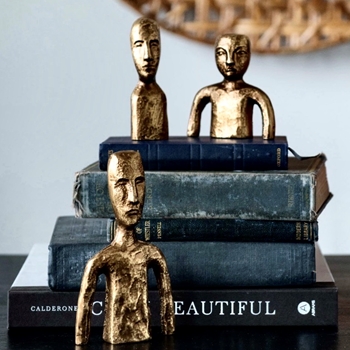 Gold Figure Weights Cast Iron Set3 3, 4, 6in