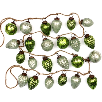 Garland - Kugel  Embossed Peridot, Sage Green 72in