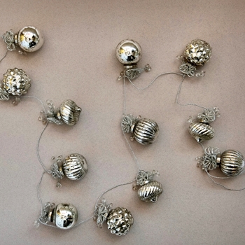 Garland - Kugel  Beaded Crest Silver 72in