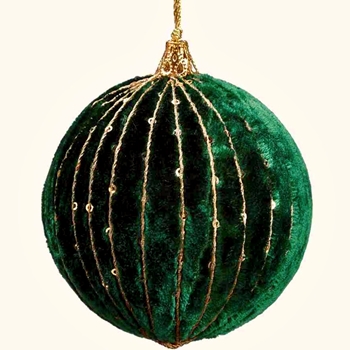 Globe - Velvet Emerald Gold Sequin 4in