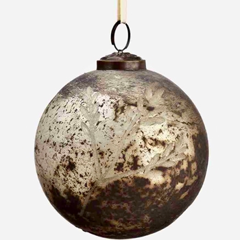 Globe - Glass Patinated Silver Copper 4in