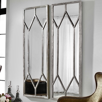 29W/79H Mirror - Sarconi Silver Leaf