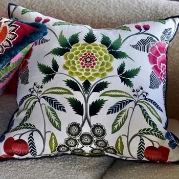 Designers Guild Cushion - Brocart  Linen Fuscia 20in SQ