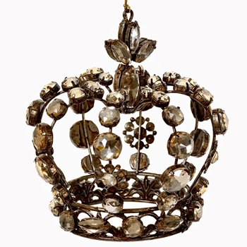 Ornament - Crown 5in Vintage Gold & Rhinestone - XN0937-CW/AT