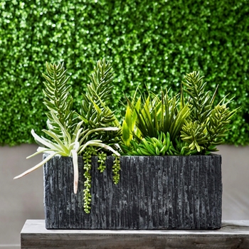 Planter - Narrow Low Modern 22w/9d/9H Inches Fibre Cement Black AFC141-BK